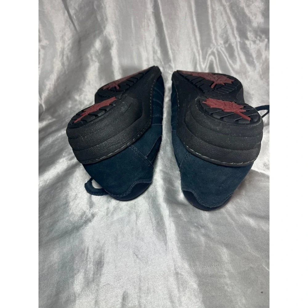 Aetrex Berries Women‎ 8.5 Navy Leather Bungee Slip On Sneakers Slip Resistant
